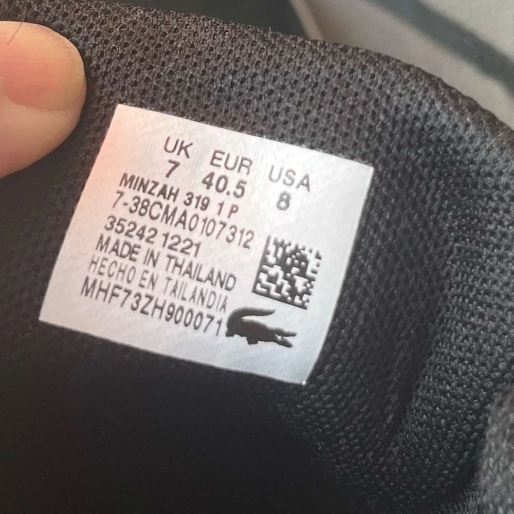 Lacoste Black Leather Sneakers for Men size 8